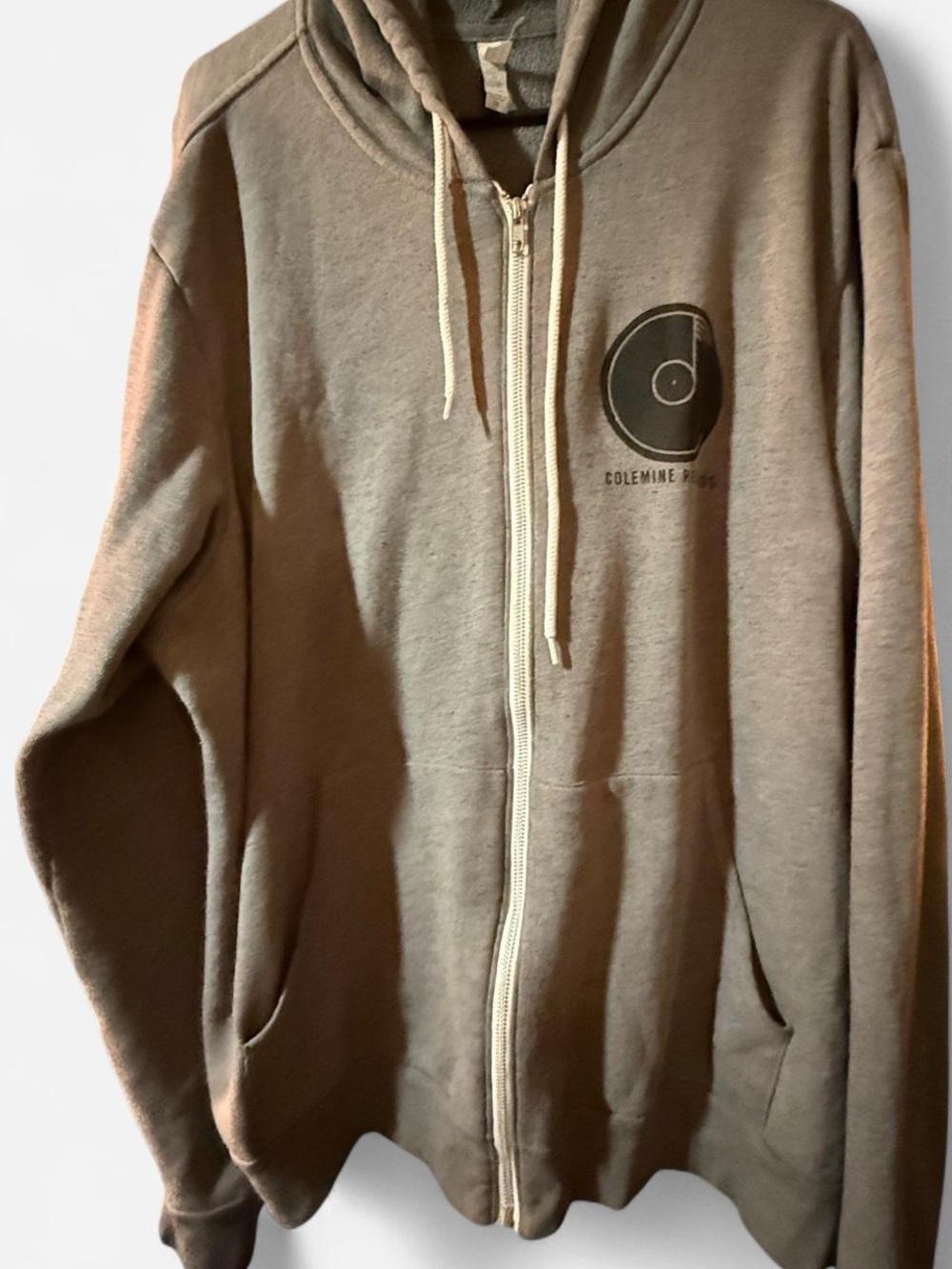 Colemine records  Zip-Up Hoodie with Chest Logo